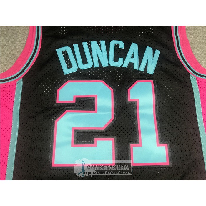 Camiseta San Antonio Spurs Tim Duncan Mitchell & Ness 1998-99 Negro